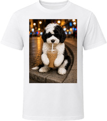 Sheepadoodle Iced Coffee Photo T Shirt Sheepadoodle Iced Coffee Photo T Shirt