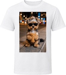 Yorkiepoo Iced Coffee Photo T Shirt