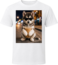 Huskydoodle Iced Coffee Photo T Shirt Huskydoodle Iced Coffee Photo T Shirt