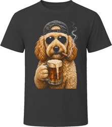 Goldendoodle Dog With Beer and Cigar Funny Doodle Dad Gift T Shirt Goldendoodle Dog With Beer and Cigar Funny Doodle Dad Gift T Shirt