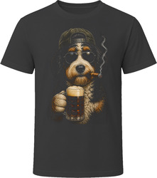 Bernedoodle Dog With Beer and Cigar Funny Doodle Lover Gift T Shirt