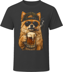Pomapoo Dog With Beer and Cigar Doodle Dad Beer Lover Gift T Shirt