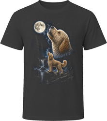 Goldendoodle Dog Howling at the Moon T Shirt