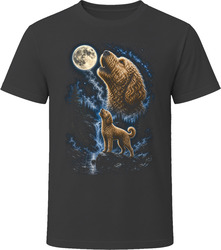 Labradoodle Dog Howling at the Moon T Shirt