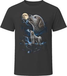 Pyredoodle Dog Howling at the Moon T Shirt Pyredoodle Dog Howling at the Moon T Shirt