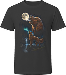 Irish Doodle Dog Howling at the Moon T Shirt