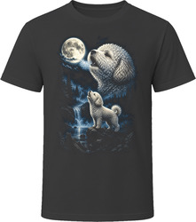Poochon Doodle Dog Howling at the Moon T Shirt Poochon Doodle Dog Howling at the Moon T Shirt