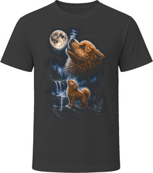 Pomapoo Doodle Dog Howling at the Moon T Shirt