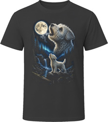 Westiepoo Doodle Dog Howling at the Moon T Shirt