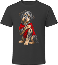 Aussiedoodle Dog I Love Mom Tattoo Vintage Doodle Lover Tee T Shirt