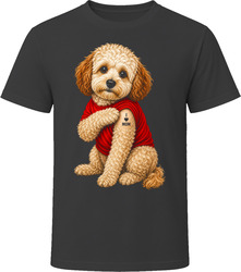 Cavapoochon Dog I Love Mom Tattoo Doodle Mom Gift T Shirt