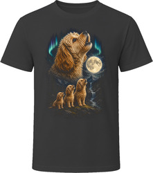 Three Apricot Cavapoo Doodle Dogs Howling at the Moon T-Shirt