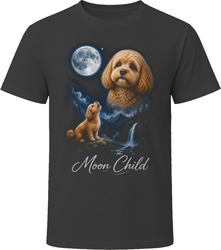 Apricot Cavapoo Doodle Dog Moon Child Howling at the Moon T-Shirt