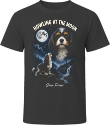 Tricolor Cavapoo Doodle Dog Howling at the Moon Since Forever T-Shirt