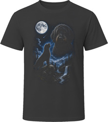Black Labradoodle Doodle Dog Howling at the Moon on a Rock T-Shirt Black Labradoodle Doodle Dog Howling at the Moon on a Rock T-Shirt
