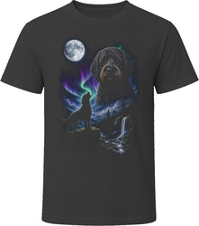 Black Labradoodle Doodle Dog Howling at the Moon Under the Northern Lights T-Shirt Black Labradoodle Doodle Dog Howling at the Moon Under the Northern Lights T-Shirt