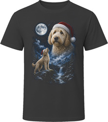 Cream Labradoodle Doodle Dog Santa Hat Christmas Howling at the Moon T-Shirt Cream Labradoodle Doodle Dog Santa Hat Christmas Howling at the Moon T-Shirt