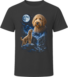 Apricot Labradoodle Doodle Dog Winter Snow Howling at the Moon T-Shirt Apricot Labradoodle Doodle Dog Winter Snow Howling at the Moon T-Shirt