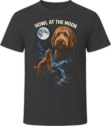 Red Labradoodle Doodle Dog Howl at the Moon T-Shirt Red Labradoodle Doodle Dog Howl at the Moon T-Shirt