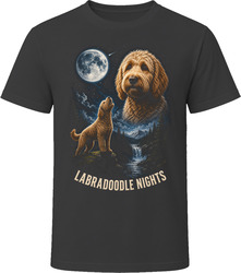Caramel Labradoodle Nights Doodle Dog Howling at the Moon T-Shirt Caramel Labradoodle Nights Doodle Dog Howling at the Moon T-Shirt