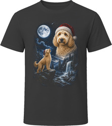 Cream Goldendoodle Doodle Dog Santa Hat Christmas Howling at the Moon T-Shirt Cream Goldendoodle Doodle Dog Santa Hat Christmas Howling at the Moon T-Shirt