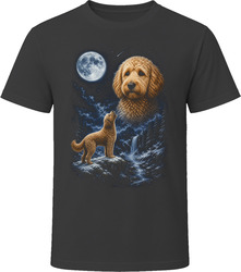 Apricot Goldendoodle Doodle Dog Winter Snow Howling at the Moon T-Shirt Apricot Goldendoodle Doodle Dog Winter Snow Howling at the Moon T-Shirt