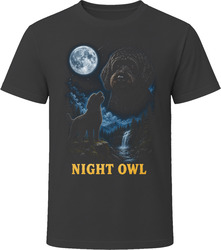 Black Goldendoodle Doodle Dog Night Owl Howling at the Moon T-Shirt Black Goldendoodle Doodle Dog Night Owl Howling at the Moon T-Shirt