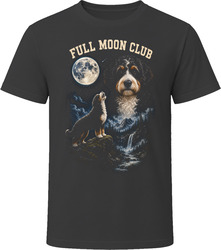 Tricolor Bernedoodle Doodle Dog Full Moon Club Howling at the Moon T-Shirt Tricolor Bernedoodle Doodle Dog Full Moon Club Howling at the Moon T-Shirt