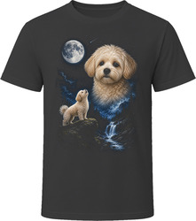 Cream Maltipoo Doodle Dog Howling at the Crescent Moon T-Shirt Cream Maltipoo Doodle Dog Howling at the Crescent Moon T-Shirt