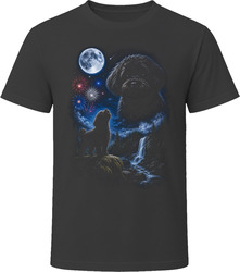 Black Maltipoo Doodle Dog Fourth of July Fireworks Howling at the Moon T-Shirt Black Maltipoo Doodle Dog Fourth of July Fireworks Howling at the Moon T-Shirt