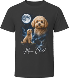 Apricot Maltipoo Doodle Dog Moon Child Howling at the Moon T-Shirt Apricot Maltipoo Doodle Dog Moon Child Howling at the Moon T-Shirt
