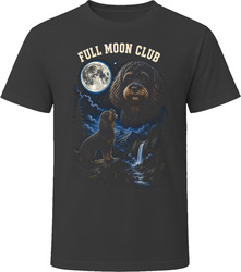 Sable Cockapoo Doodle Dog Full Moon Club Howling at the Moon T-Shirt