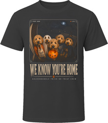 Apricot Goldendoodle Trick or Treat Doorbell Cam Halloween Dog T Shirt