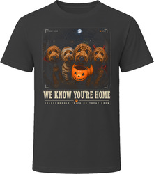 Red Goldendoodle Doorbell Cam Halloween Dog Mom T Shirt
