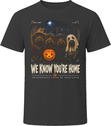 Chocolate Goldendoodle Doorbell Cam Halloween Dog Dad T Shirt