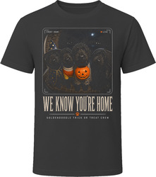 Black Goldendoodle Trick or Treat Doorbell Cam Halloween Dog T Shirt