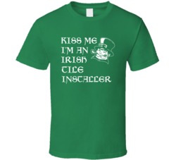 Kiss Me I M An Irish Tile Installer St Patricks Day T Shirt