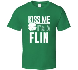 Flin Kiss Me Im Irish Parody Custom Last Name St Patricks Day T Shirt