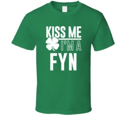 Fyn Kiss Me Im Irish Parody Custom Last Name St Patricks Day T Shirt