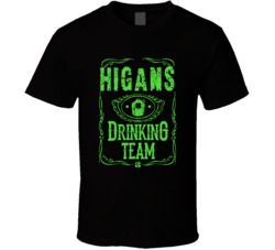Higans Irish Drinking Team Whiskey Beer Custom Last Name St Patricks D