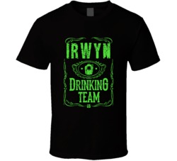Irwyn Irish Drinking Team Whiskey Beer Custom Last Name St Patricks Da