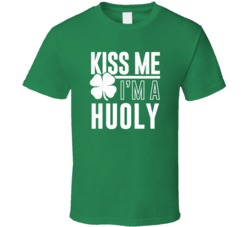 Huoly Kiss Me Im Irish Parody Custom Last Name St Patricks Day T Shirt