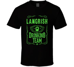 Langrish Irish Drinking Team Whiskey Beer Custom Last Name St Patricks