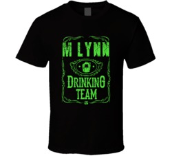 M Lynn Irish Drinking Team Whiskey Beer Custom Last Name St Patricks D