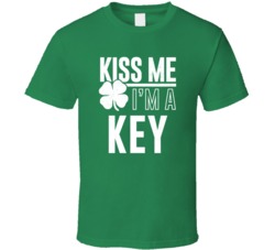 Key Kiss Me Im Irish Parody Custom Last Name St Patricks Day T Shirt