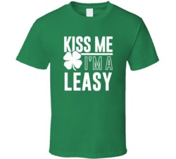 Leasy Kiss Me Im Irish Parody Custom Last Name St Patricks Day T Shirt