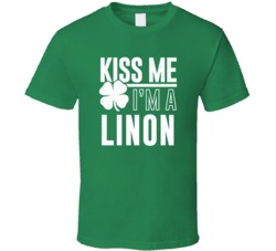 Linon Kiss Me Im Irish Parody Custom Last Name St Patricks Day T Shirt