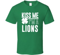 Lions Kiss Me Im Irish Parody Custom Last Name St Patricks Day T Shirt