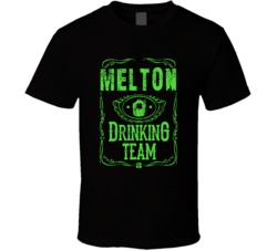 Melton Irish Drinking Team Whiskey Beer Custom Last Name St Patricks D