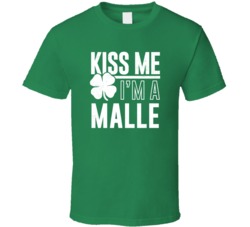 Malle Kiss Me Im Irish Parody Custom Last Name St Patricks Day T Shirt
